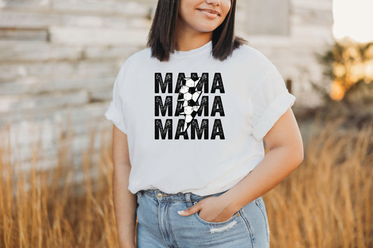 SOCCER MAMA STACKED-BOLT (GRAPHIC TEE) 3068