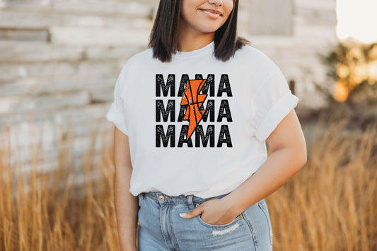 BASKETBALL MAMA STACKED-BOLT (GRAPHIC TEE) 3069