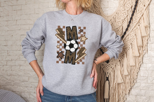 SOCCER MOM-FAUX SEQUIN/EMBROIDERY (EFFECT) GRAPHIC TEE 3496