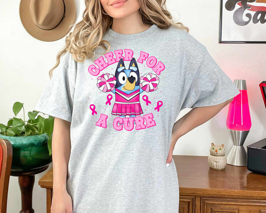 CHEER FOR A CURE-BLUE-CHEER Graphic Tee 3581