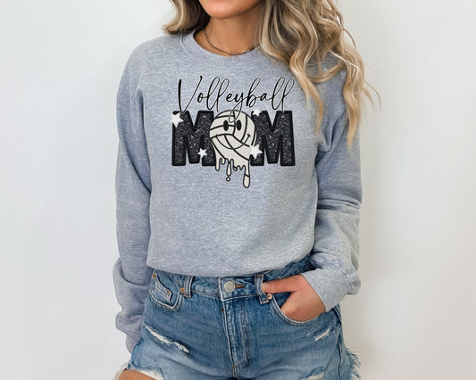 VOLLEYBALL MOM-FAUX EMBROIDERY (GRAPHIC TEE) 3607