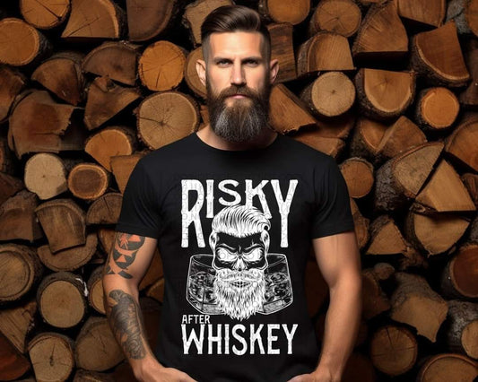 RISKY AFTER WHISKEY-WHITE (GRAPHIC TEE) 3822