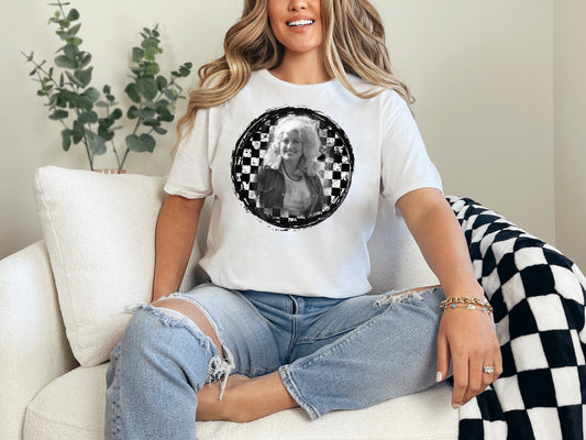 DOLLY CHECKERED BACKGROUND (GRAPHIC TEE) MB01