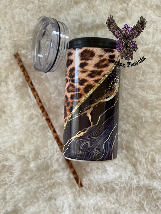 Leopard Marble 4 in 1 Can Cooler